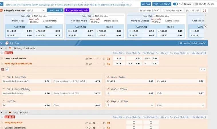 Tìm Hiểu Cá Cược Bóng Rổ S666 Và Các Chiến Lược Thắng Lớn 2 Giao diện đặt cược bóng rổ S666