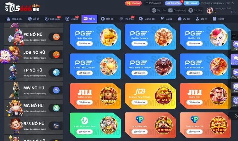 Nổ Hũ Tại S666 Hé Lộ Bí Quyết Săn Jackpot Khủng Mới Nhất 2025 1 Sảnh nổ hũ tại S666 hợp tác với nhiều nhà cung cấp game nổ hũ chất lượng