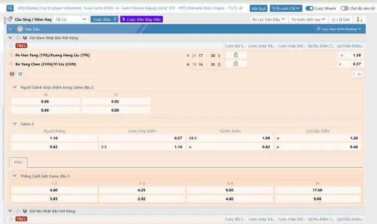 Toàn Tập Cách Chơi Cá Cược Cầu Lông Tại S666 Cho Người Mới 2 Bảng kèo cá cược Cầu Lông tại S666